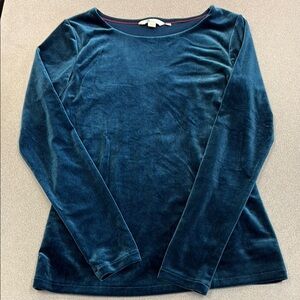 Boden Womens Teal Velvet Top